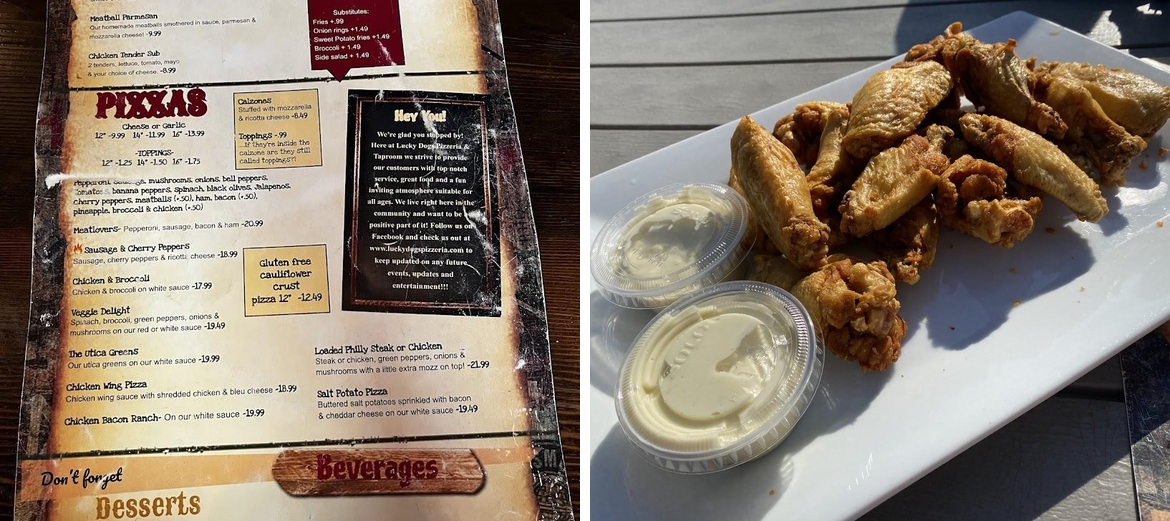 Lucky Dogs Pizzeria & Taproom Menu
