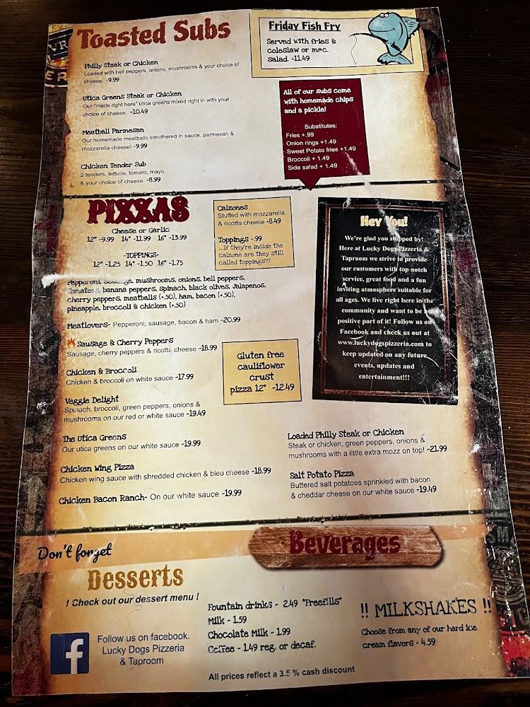 Lucky Dogs Pizzeria & Taproom Menu image 2